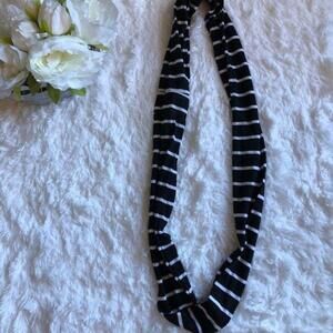 Stylish Black and White Striped Infinity Scarf